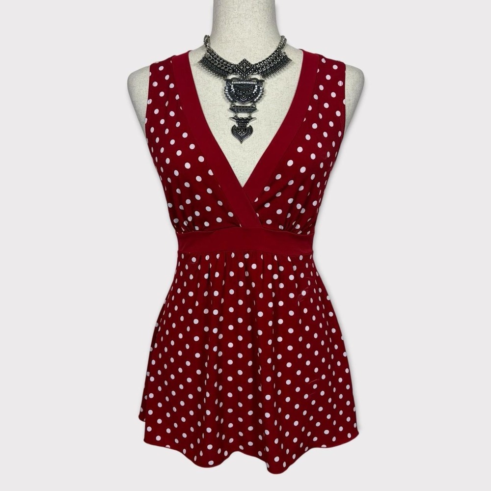 Y2k L8ter Polka Dot Babydoll Tie Back Top Large Twee Coquette Feminine